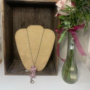 Pink Flower Landyard Necklace